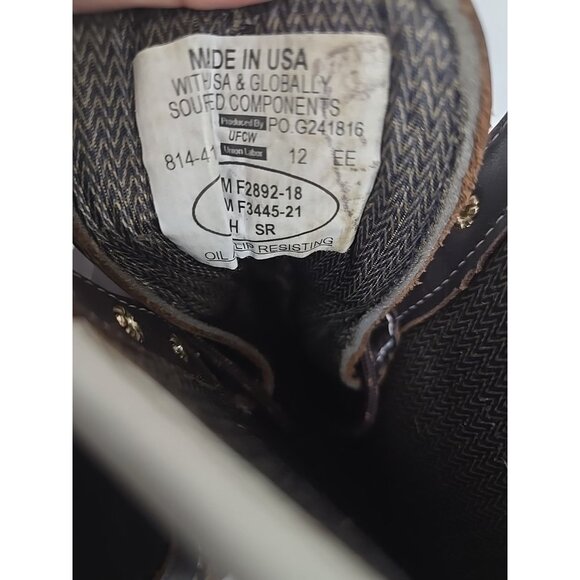 Thorogood Men's 8" Flyway Waterproof Moc Toe Work Boot U.S.A.814-4141 Brown 12EE - Picture 4 of 7